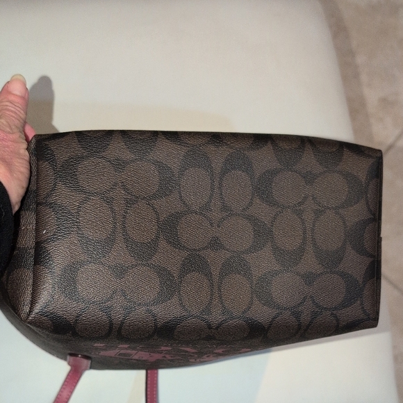 Coach Signature Mini Tote With Rouge Leather Trim And Logo CM183 - Picture 9 of 15